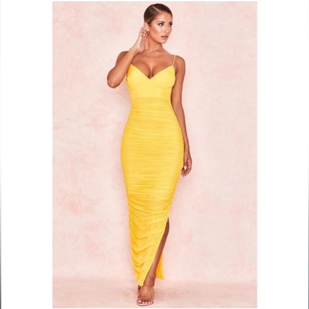NWT House of CB, Belle Yellow Maxi Dress